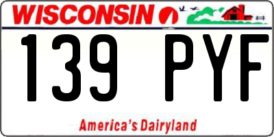 WI license plate 139PYF
