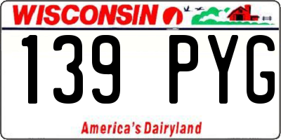 WI license plate 139PYG