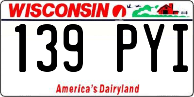 WI license plate 139PYI