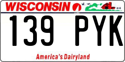 WI license plate 139PYK
