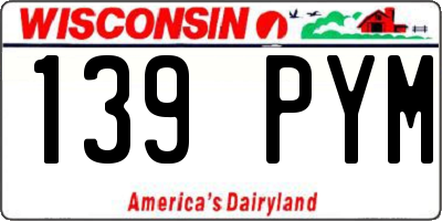 WI license plate 139PYM
