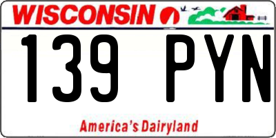WI license plate 139PYN