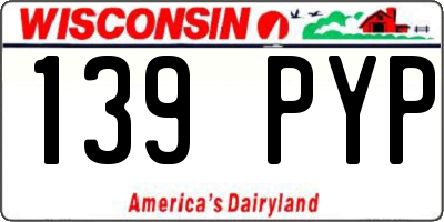 WI license plate 139PYP