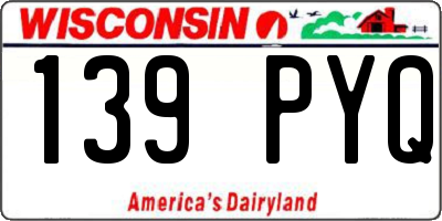 WI license plate 139PYQ
