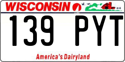 WI license plate 139PYT