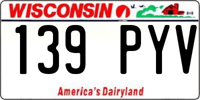 WI license plate 139PYV