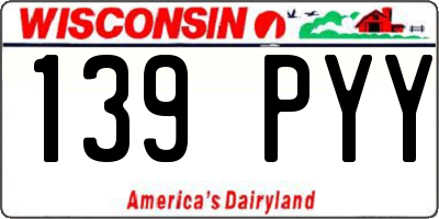 WI license plate 139PYY
