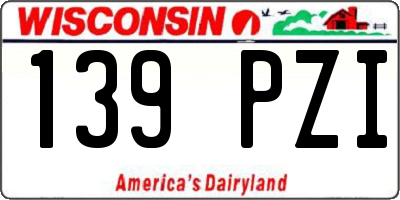 WI license plate 139PZI