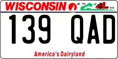 WI license plate 139QAD