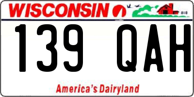 WI license plate 139QAH