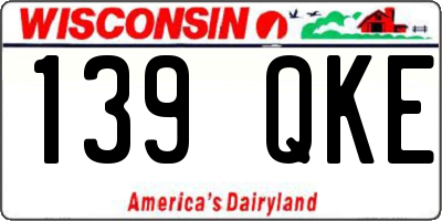 WI license plate 139QKE