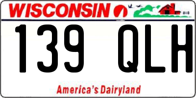 WI license plate 139QLH