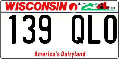 WI license plate 139QLO