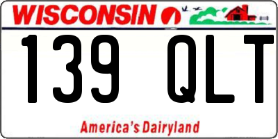 WI license plate 139QLT