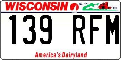 WI license plate 139RFM