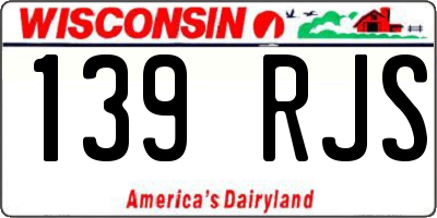 WI license plate 139RJS