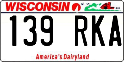 WI license plate 139RKA