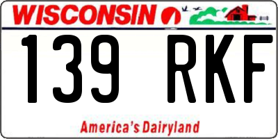 WI license plate 139RKF