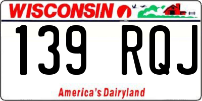 WI license plate 139RQJ