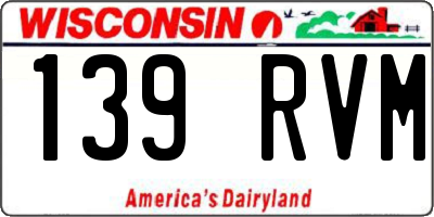 WI license plate 139RVM