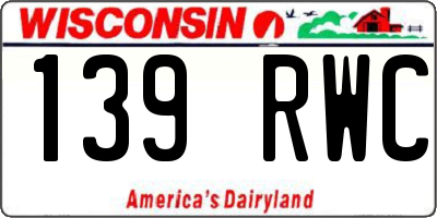 WI license plate 139RWC