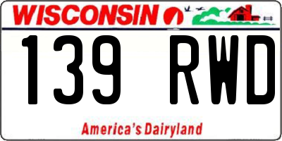 WI license plate 139RWD
