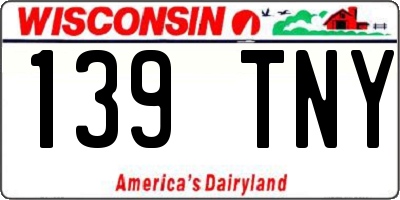 WI license plate 139TNY