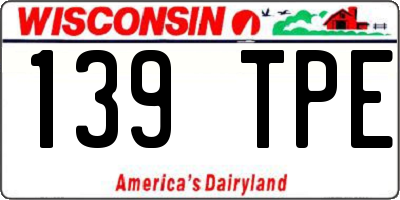 WI license plate 139TPE