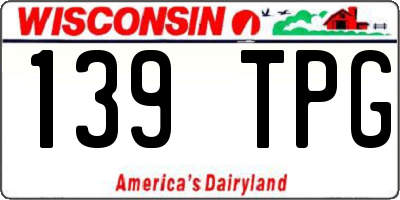 WI license plate 139TPG