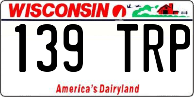 WI license plate 139TRP