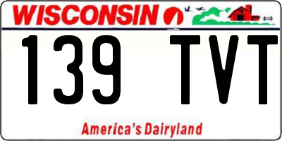 WI license plate 139TVT