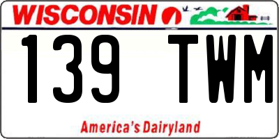 WI license plate 139TWM