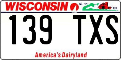 WI license plate 139TXS