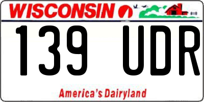WI license plate 139UDR