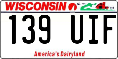 WI license plate 139UIF