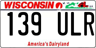 WI license plate 139ULR