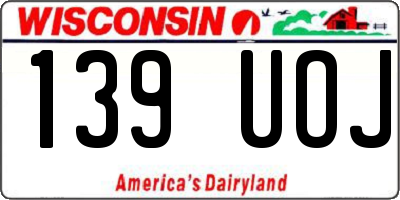 WI license plate 139UOJ
