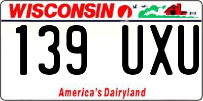 WI license plate 139UXU