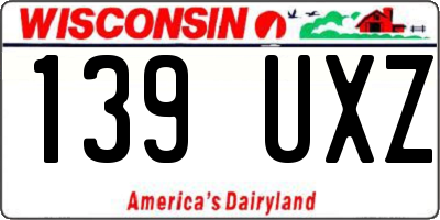 WI license plate 139UXZ
