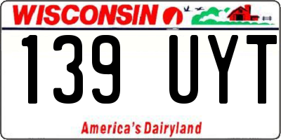 WI license plate 139UYT
