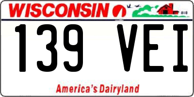 WI license plate 139VEI