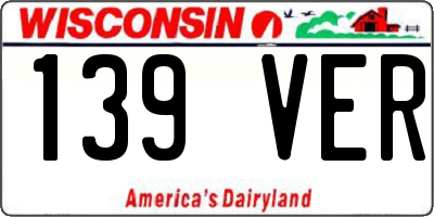 WI license plate 139VER