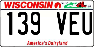 WI license plate 139VEU
