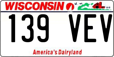 WI license plate 139VEV