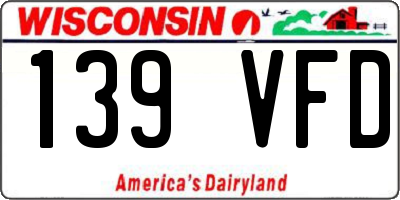 WI license plate 139VFD