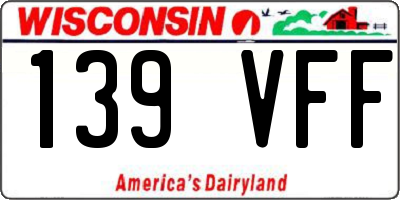 WI license plate 139VFF