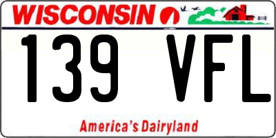 WI license plate 139VFL