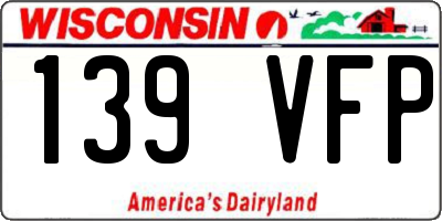 WI license plate 139VFP