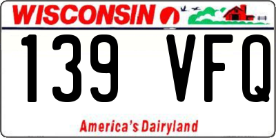 WI license plate 139VFQ