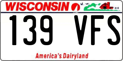 WI license plate 139VFS